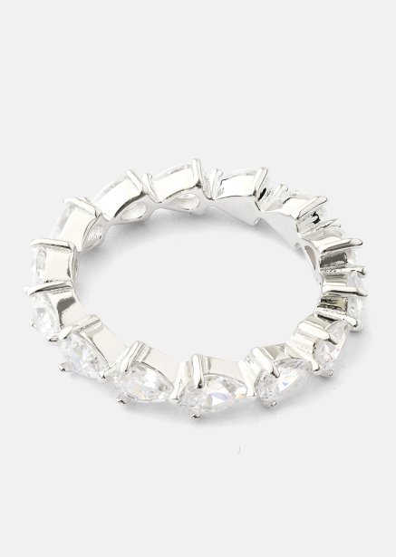 Bezel Glimmer Ring - Versilbert
