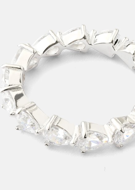 Bezel Glimmer Ring - Versilbert