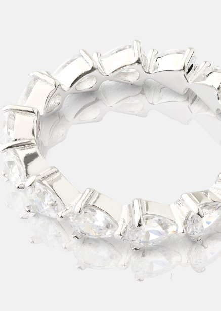 Bezel Glimmer Ring - Versilbert