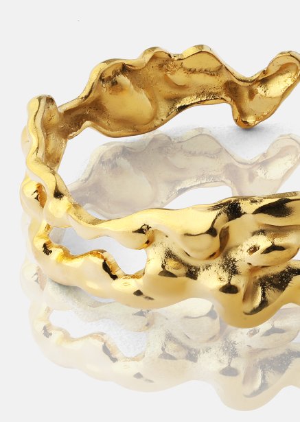 Ring Molten Wave - 18k Vergoldet