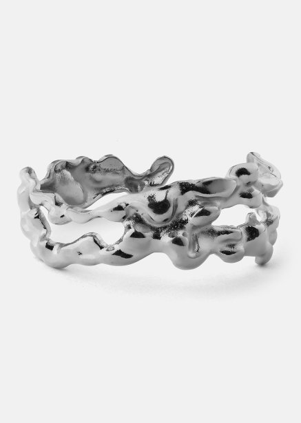 Ring Molten Wave - Versilbert