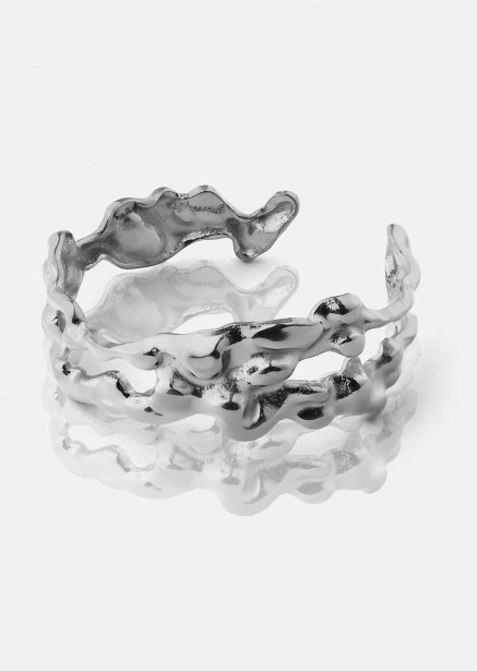 Ring Molten Wave - Versilbert