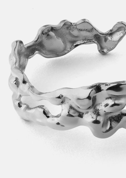 Ring Molten Wave - Versilbert