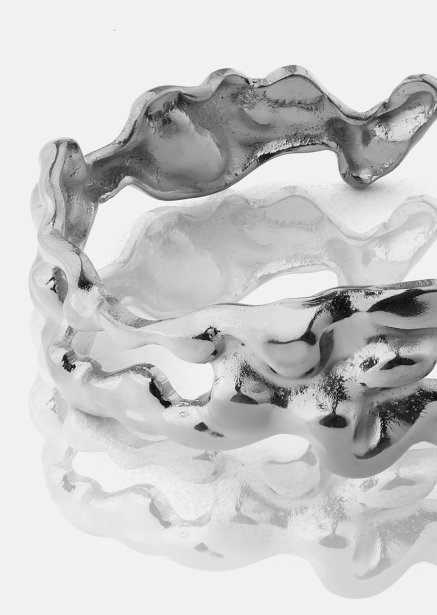 Ring Molten Wave - Versilbert