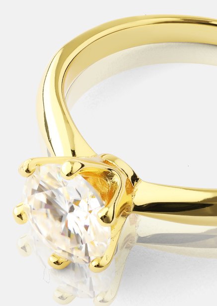 Ring Solitaire - 18K Vergoldet