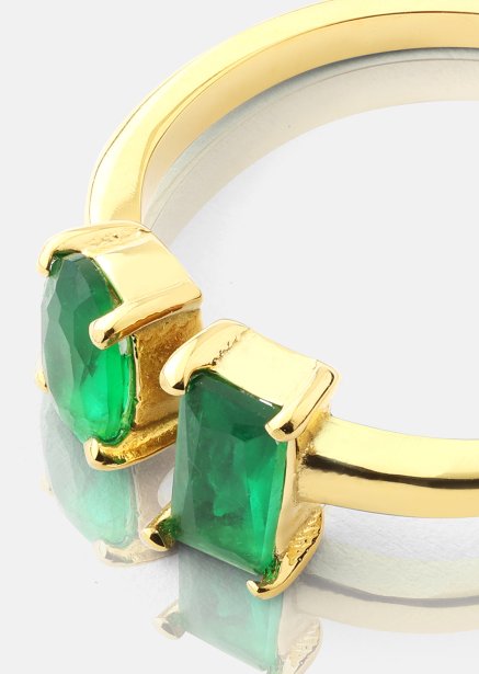 Ring Emerald Duo - 18k Vergoldet