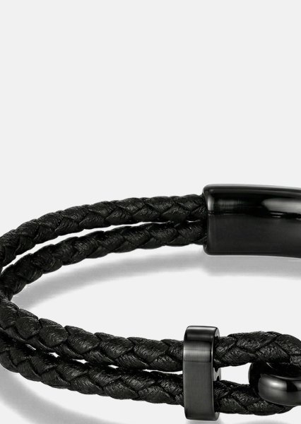 Lederarmband Obsidian Link
