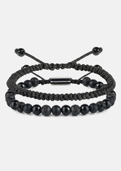 Perlenarmband Obsidian Knot