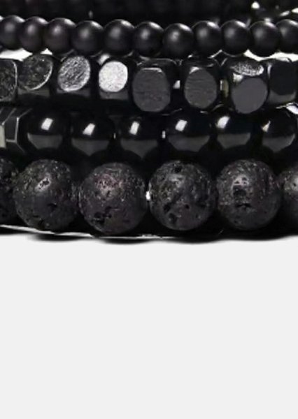 Perlenarmband Obsidian Pulse