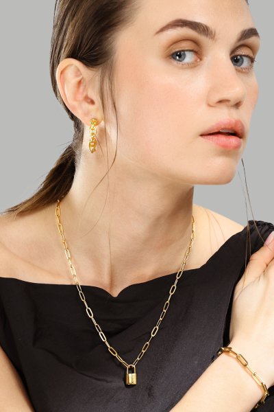 Ohrring Chain Bold - 18k Vergoldet
