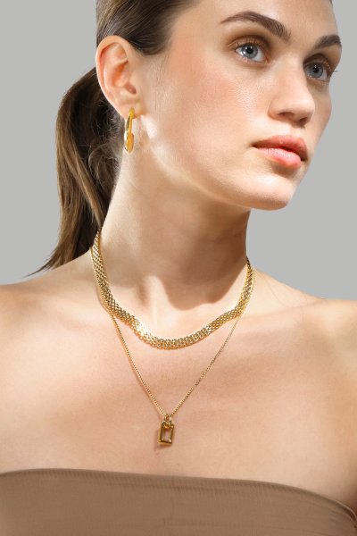 Ohrringe Bold Curve – 18k Vergoldet