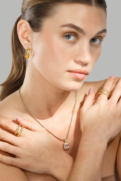 Halskette White Luxus - 18k Gold Plated