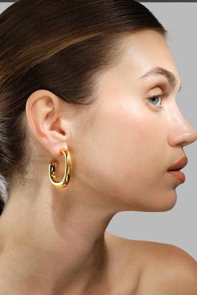 Ohrring Elegant Curve - 18k Vergoldet