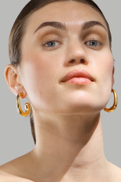 Ohrring Elegant Curve - 18k Vergoldet