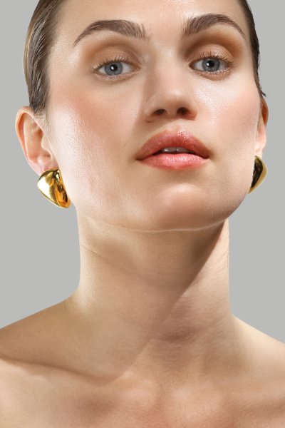 Ohrringe Bold Curve – 18k Vergoldet