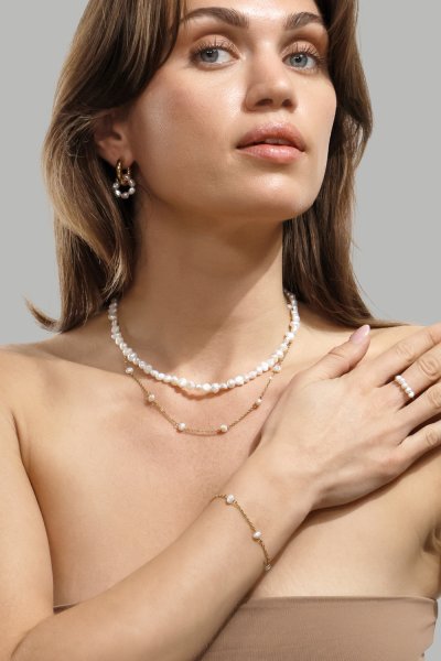 Ohrring Eterna Pearl - 18k Gold Plated