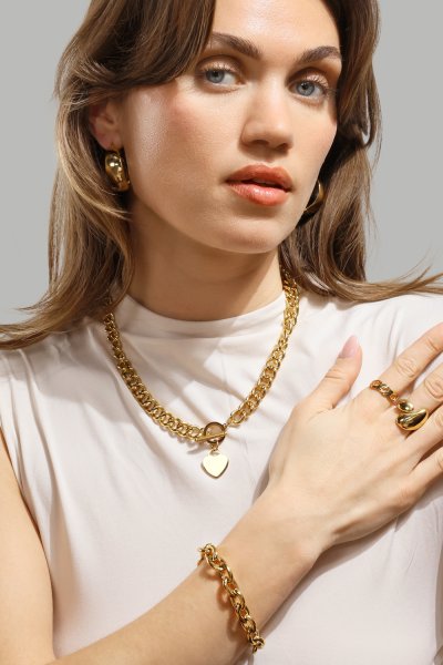 Luxe Circle Charm Necklace - 18k Vergoldet