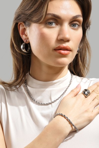 Ring Bold Flow - 18k Versilbert