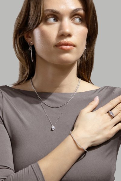 Halskette Luna Teardrop - Silver Plated