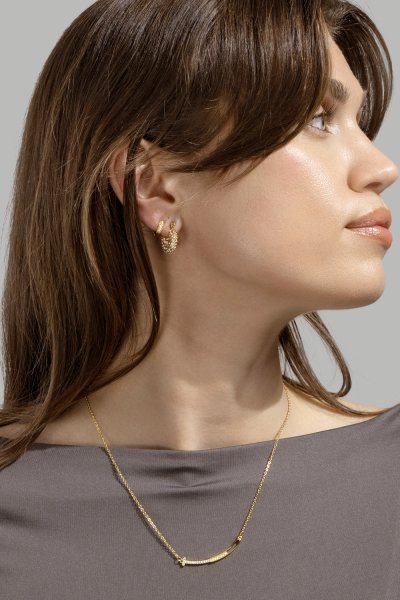 Chunky Pearl Hoop Earrings - 18k Gold Plated