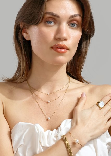 Halskette Mini Pearl - 18k Vergoldet