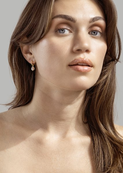 Pearl Charm Ohrringe – 18k Vergoldet