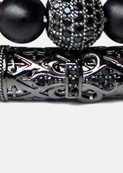 Perlenarmband Obsidian Crown