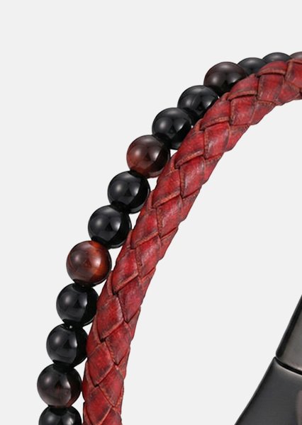Lederarmband Crimson Nexus