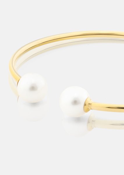 Pearl End Cuff Bracelet - 18k Vergoldet