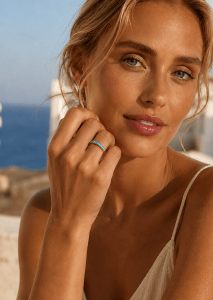 Blue Pearl Elegance Ring - 18k Vergoldet