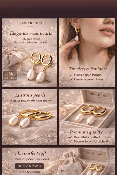 Ohrring Ocean - 18k Vergoldet