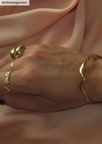 Ring Raw Texture - 18k vergoldet