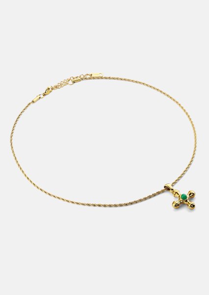 Emerald Cross Green Halskette – 18k Vergoldet