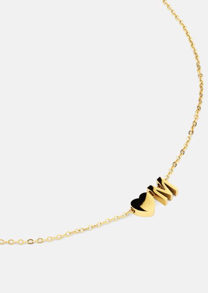 Halskette Heart Letter A-N - 18k Vergoldet