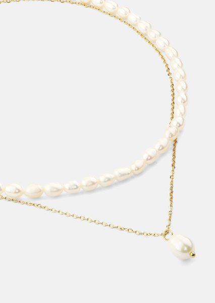 Halskette Duo Pearl & Gold - 18k Vergoldet