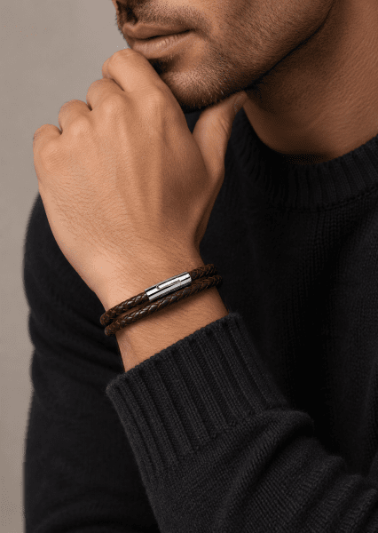 Lederarmband Crimson Arc