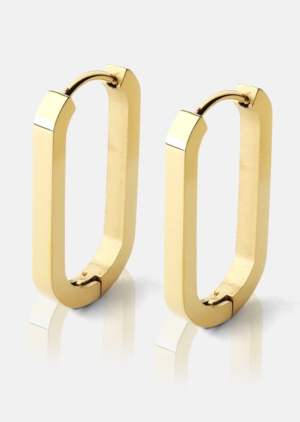 Ohrring Edge Hoops - 18k Gold Plated