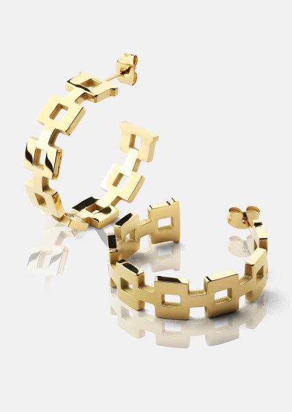 Ohrring GeoHoops - 18k Vergoldet
