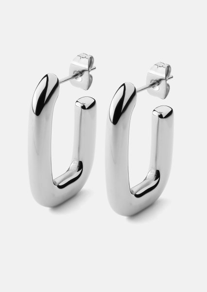 Ohrring Chunky Rectangle - Steel