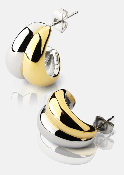 Ohrring Dual Wave - 18k Vergoldet