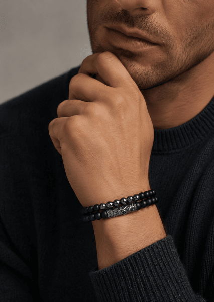 Perlenarmband Obsidian Echo