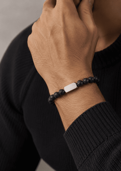 Perlenarmband Obsidian Flow