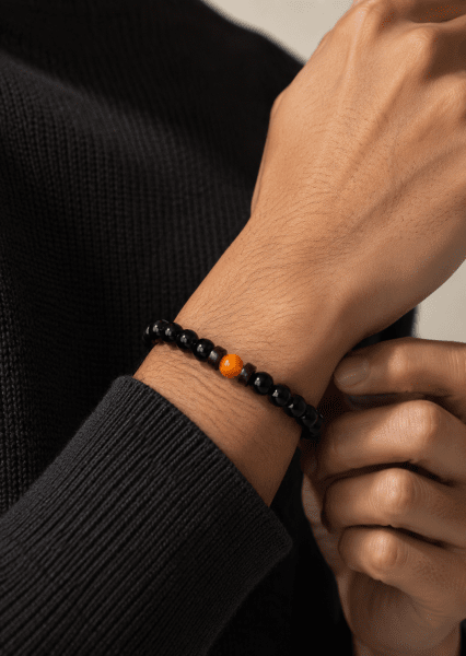 Perlenarmband Obsidian Sphere