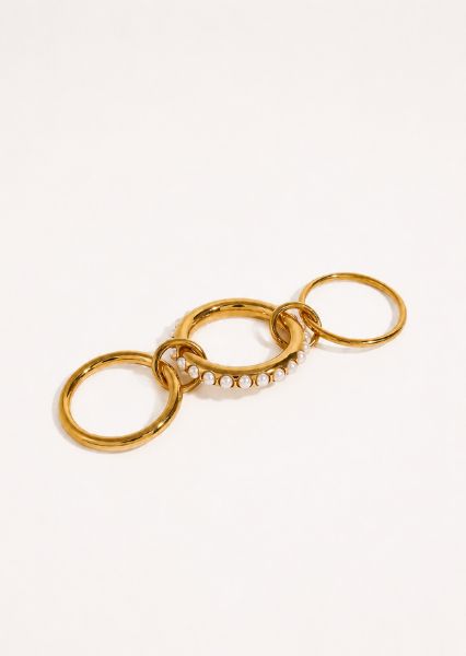 Ring Stacked Pearl - 18k vergoldet