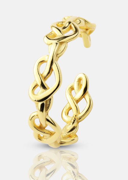 Ring Heart Link- 18k Vergoldet
