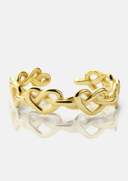 Ring Heart Link- 18k Vergoldet