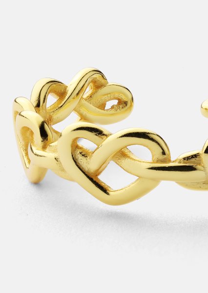 Ring Heart Link- 18k Vergoldet