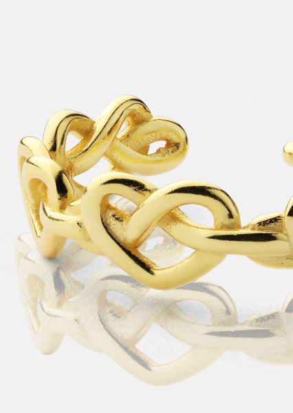 Ring Heart Link- 18k Vergoldet