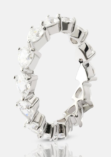 Bezel Glimmer Ring - Versilbert