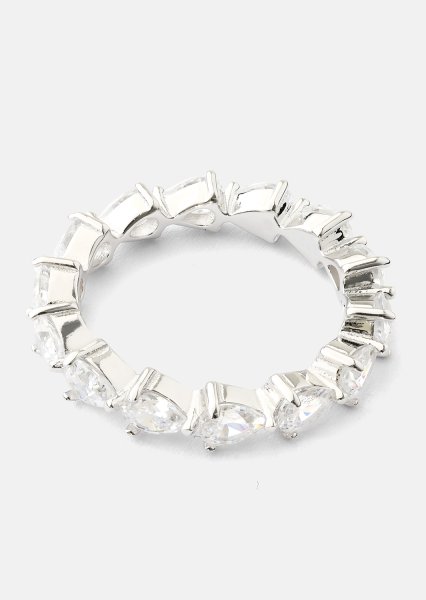 Bezel Glimmer Ring - Versilbert